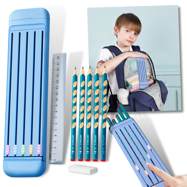 Premium Hard Pencil Case With Built In Ruler For Neat Organization