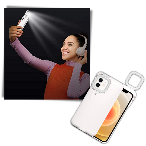 Phone Case With Built In Ring Light For Clear Selfies In Low Light