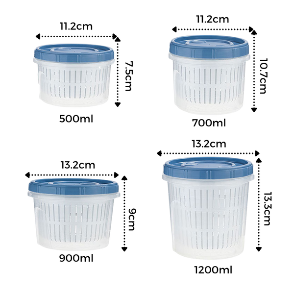 Stackable Draining Food Storage Container Keeps Produce Fresh