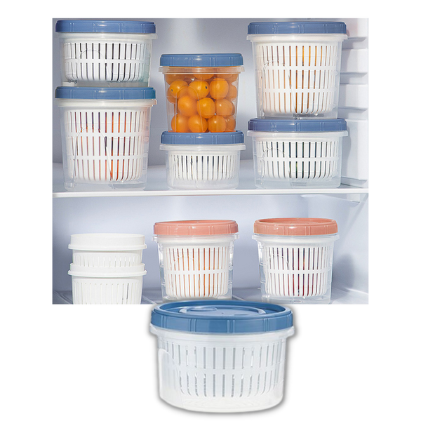 Stackable Draining Food Storage Container Keeps Produce Fresh