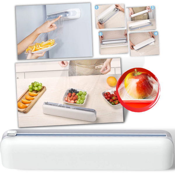 Versatile Plastic Food Wrap Dispenser Keeps Food Fresh Everyday
