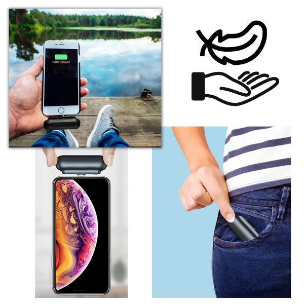 Portable Wireless Charger 2600mAh With 3 Adapters and LED Indicator
