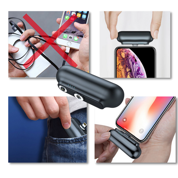 Portable Wireless Charger 2600mAh With 3 Adapters and LED Indicator