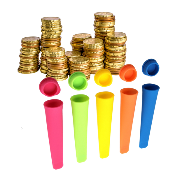 Five Pack Silicone Popsicle Molds For Easy To Make Frozen Treats