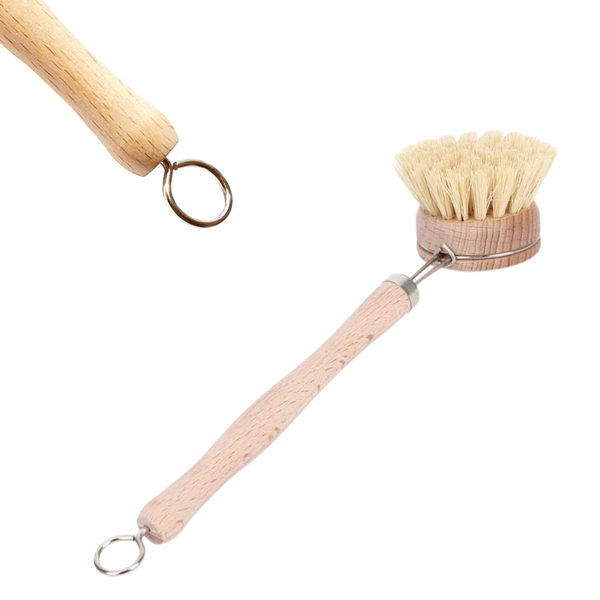 Eco Friendly Wooden Scrubbing Brush With Ergonomic Handle For Deep Cleaning