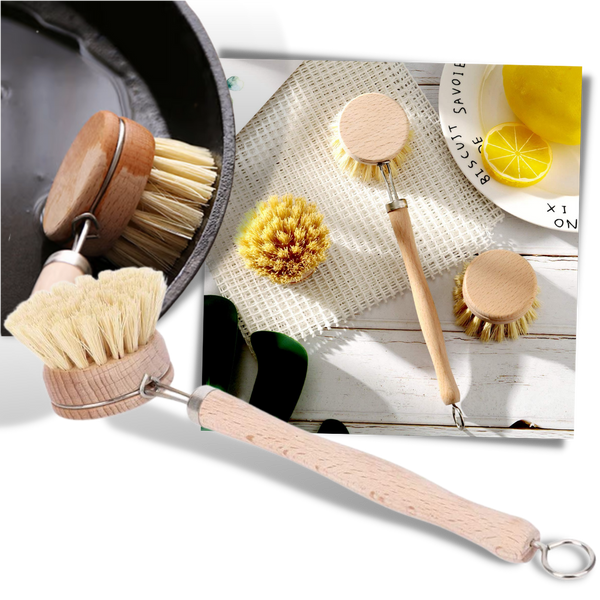 Eco Friendly Wooden Scrubbing Brush With Ergonomic Handle For Deep Cleaning