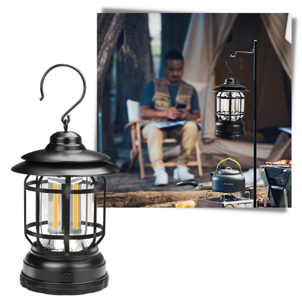 Retro LED Lantern For Camping Weatherproof Brightness Portable Design
