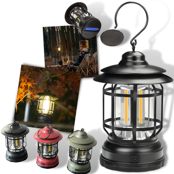 Retro LED Lantern For Camping Weatherproof Brightness Portable Design