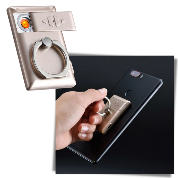 Premium Phone Ring Accessory With Built In Lighter For On The Go