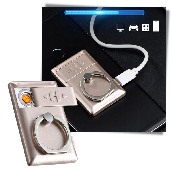 Premium Phone Ring Accessory With Built In Lighter For On The Go
