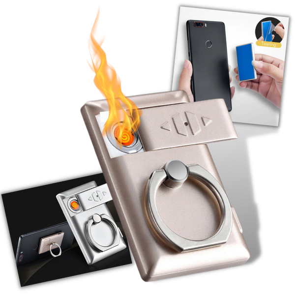 Premium Phone Ring Accessory With Built In Lighter For On The Go