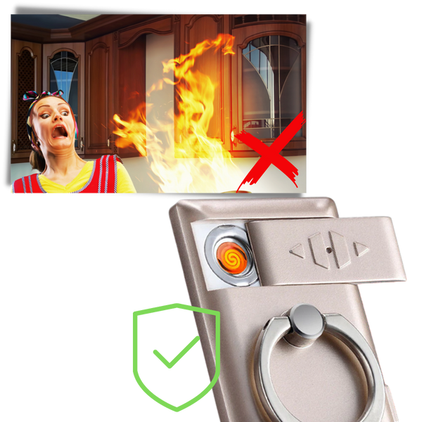 Premium Phone Ring Accessory With Built In Lighter For On The Go
