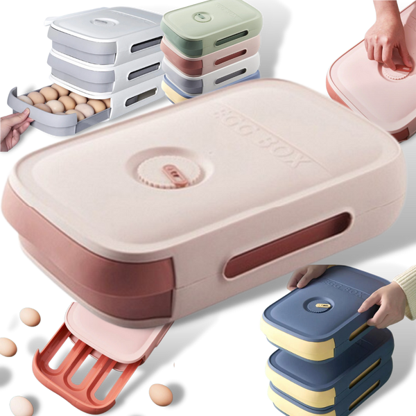 Egg Storage Box Drawer Style With Auto Roll Design And Large Capacity