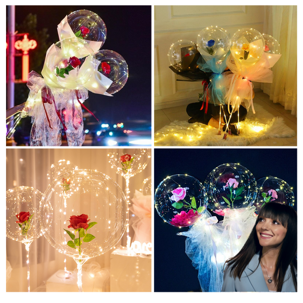 Rose LED Balloon for Romantic Ambiance and Lasting Decor Flair