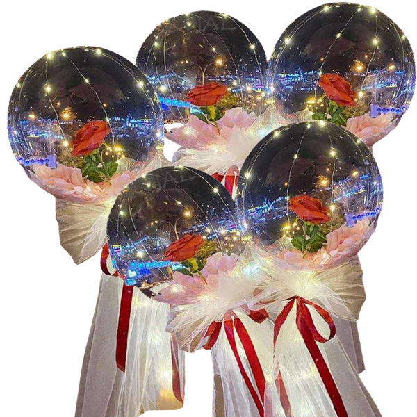 Rose LED Balloon for Romantic Ambiance and Lasting Decor Flair