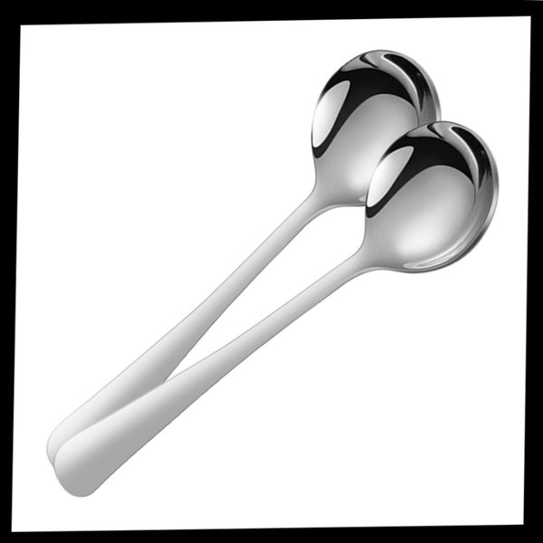 Two Pack Durable Stainless Steel Spoons For Everyday Dining And Coffee