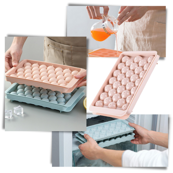 Premium Round Ice Cube Tray Set For Uniform And Easy Ice Cubes