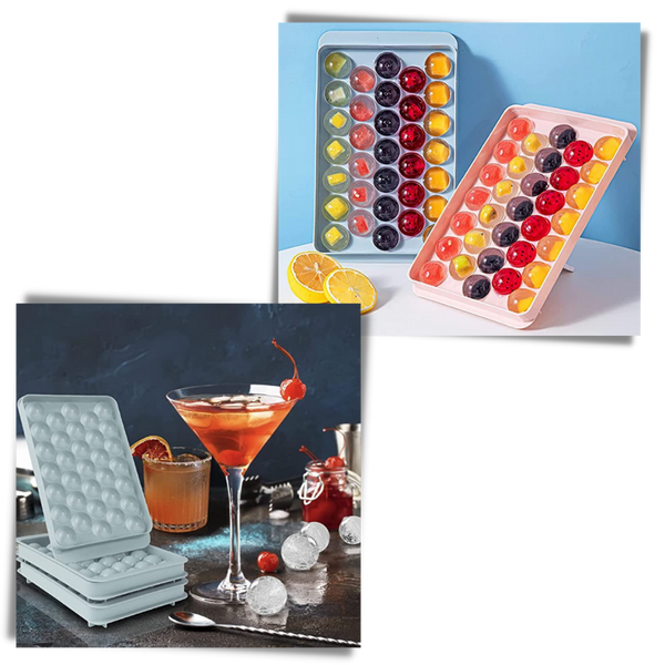 Premium Round Ice Cube Tray Set For Uniform And Easy Ice Cubes