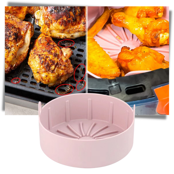 Reusable Air Fryer Silicone Pan for Even Cooking and Easy Cleanup