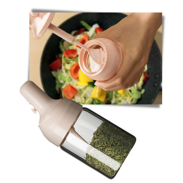 Moisture Proof Seasoning Jar With Retractable Spoon For Precise Dispensing