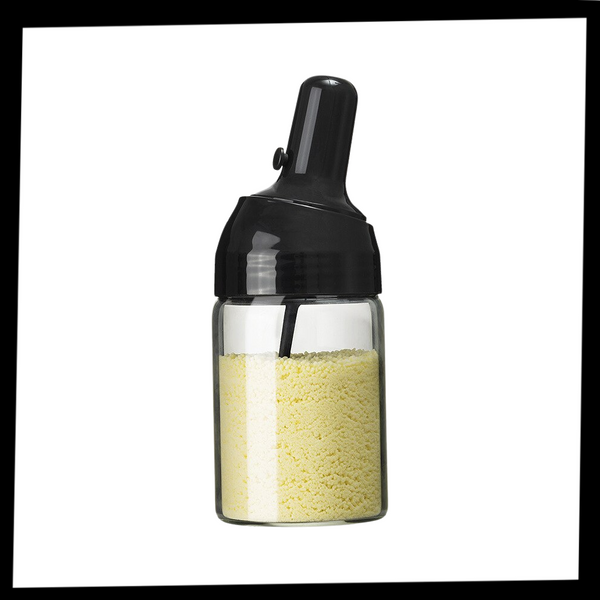 Moisture Proof Seasoning Jar With Retractable Spoon For Precise Dispensing