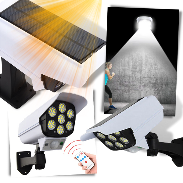 Solar Powered Motion Activated LED Lamp For Enhanced Outdoor Security