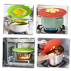 Heat Resistant Silicone Lid for Saucepan and Pot with Hygienic Spill Shield