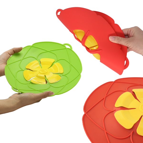 Heat Resistant Silicone Lid for Saucepan and Pot with Hygienic Spill Shield