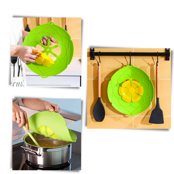 Heat Resistant Silicone Lid for Saucepan and Pot with Hygienic Spill Shield