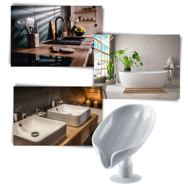 Leaf Shaped Soap Holder With Drain Keeps Soap Dry Longer