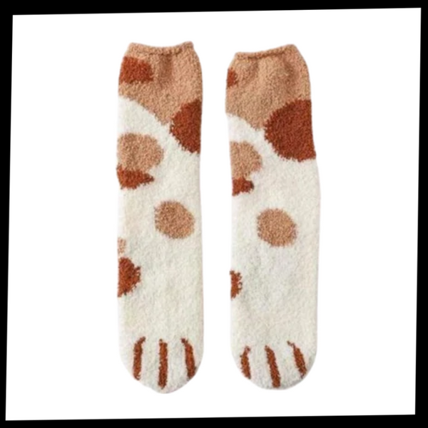 Feline Paw Winter Socks For Cozy Warmth And Plush Comfort
