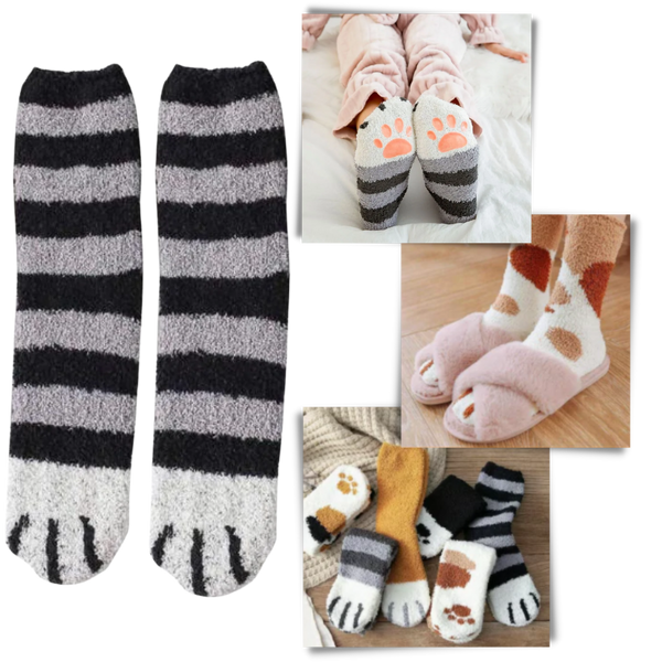 Feline Paw Winter Socks For Cozy Warmth And Plush Comfort