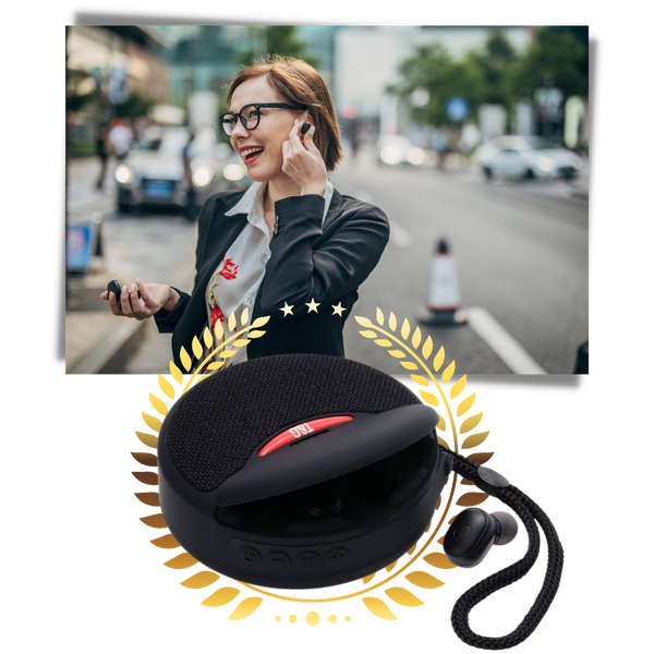 Portable Bluetooth Speaker With Earbuds For Immersive Sound
