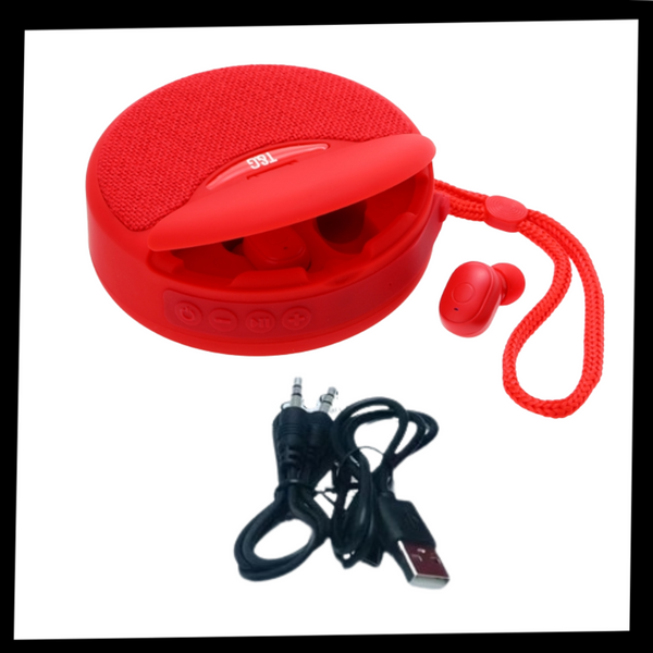 Portable Bluetooth Speaker With Earbuds For Immersive Sound