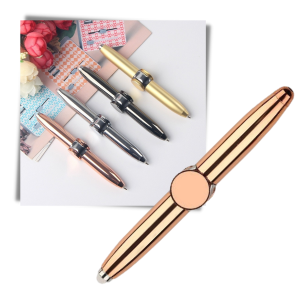 Focus Spinner Pen With Gyro Ballpoint Tip And Led Light