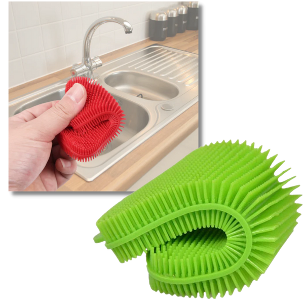 Silicone Kitchen Sponge Heat-Resistant Antibacterial Cleaning Tool