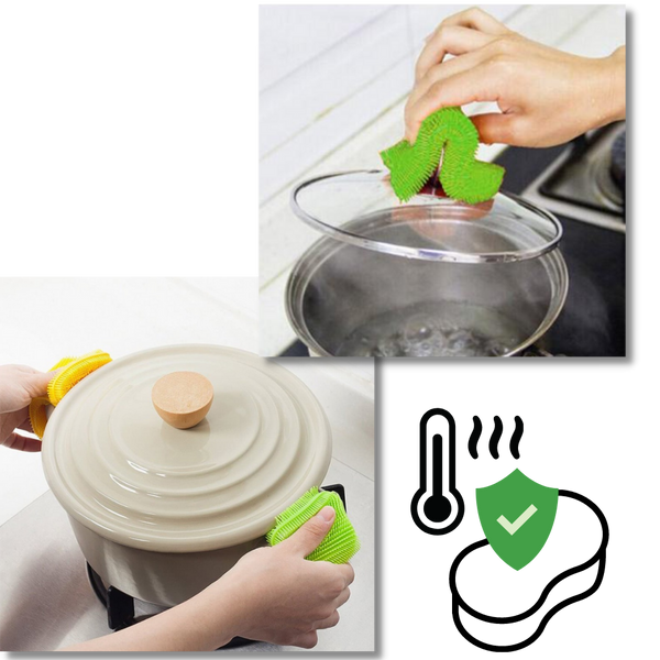Silicone Kitchen Sponge Heat-Resistant Antibacterial Cleaning Tool