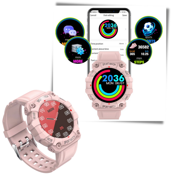 Smartwatch Fitness Tracker With Health Monitoring And Touch Control