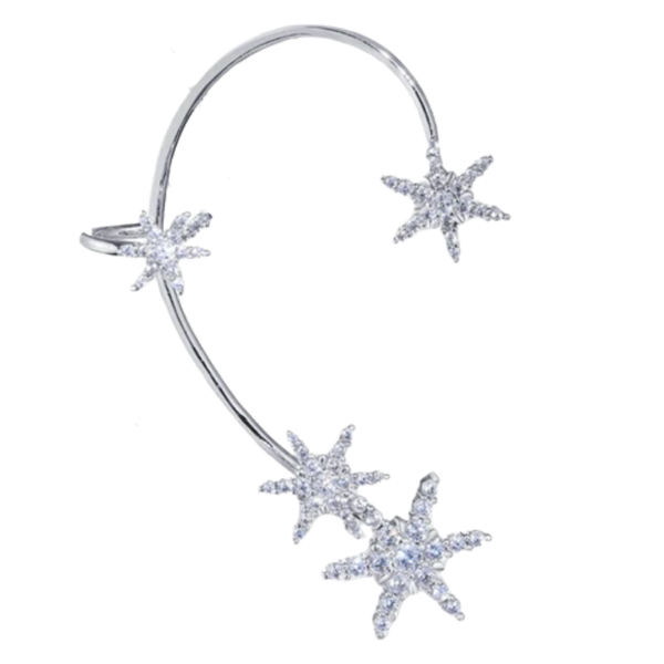 Zirconia Star Clip On Earrings All Day Comfort Hypoallergenic