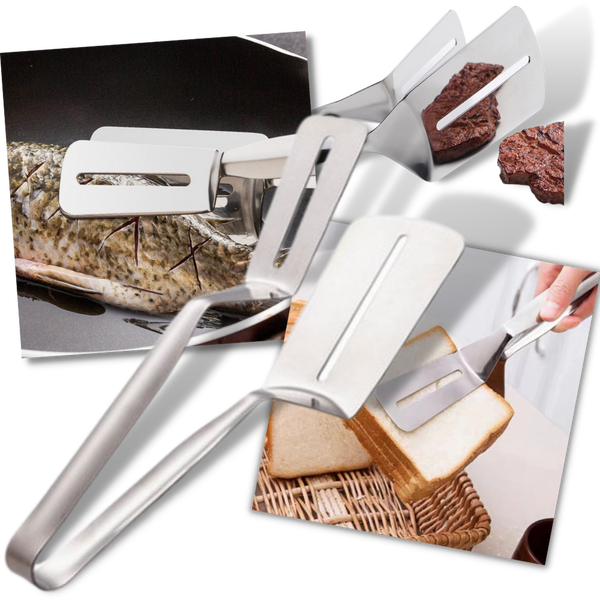 Premium Stainless Steel Spatula And Tongs Set For Easy Food Turning