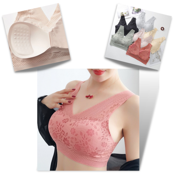 Breathable Seamless Lace Bra With Comfortable Stretch Fit