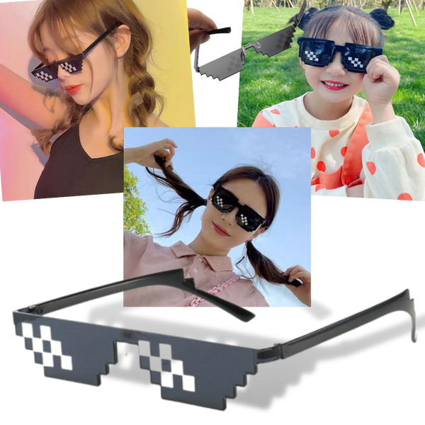 Pixel Style Sunglasses With UV Protection For All Day Comfort