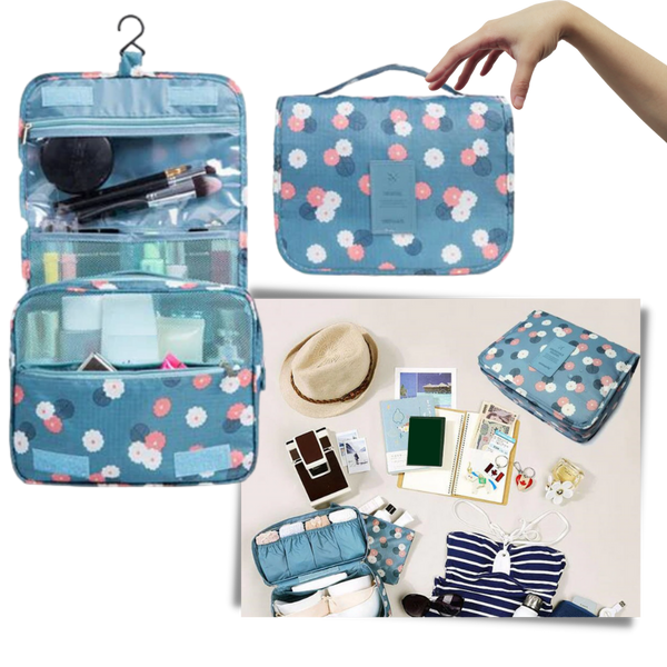 Premium Travel Makeup Organizer Waterproof Easy Access Hanging Design