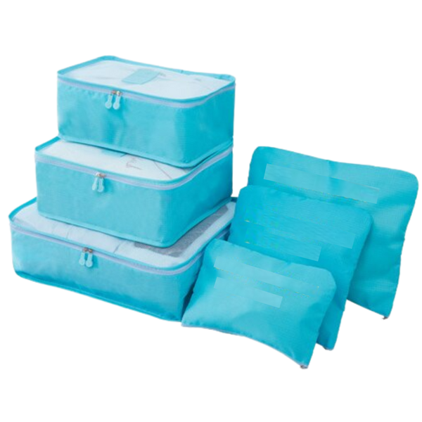 Set of 6 Lightweight Travel Bags for Tidy Luggage Organization