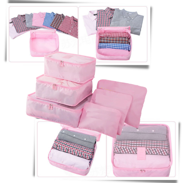 Set of 6 Lightweight Travel Bags for Tidy Luggage Organization