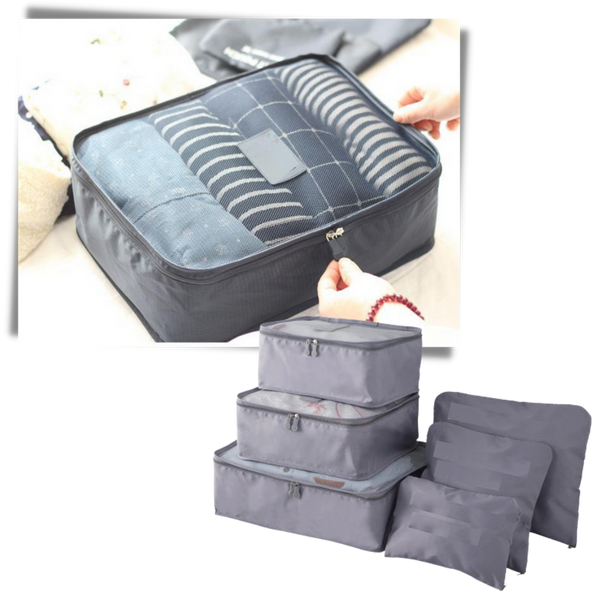 Set of 6 Lightweight Travel Bags for Tidy Luggage Organization