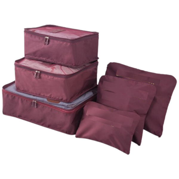 Set of 6 Lightweight Travel Bags for Tidy Luggage Organization