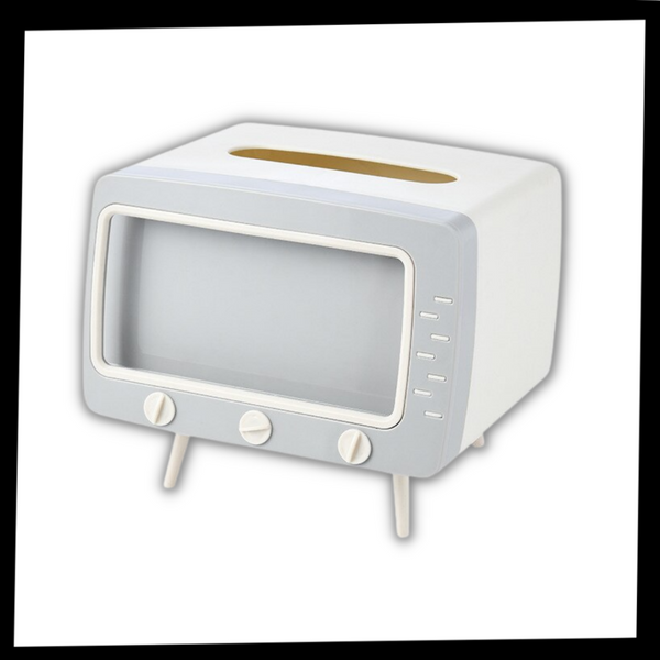 Retro TV Tissue Dispenser With Phone Holder For Easy Access
