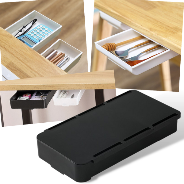 Transparent Desk Drawer Organizer With Adhesive Mount For A Tidy Workspace