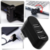 Rotating USB Hub With Three Ports For Simultaneous Charging